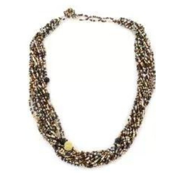 Seed Bead Necklace Bracelet & Earrings Bead Necklace Earring Multi Strand Black - Picture 5 of 6